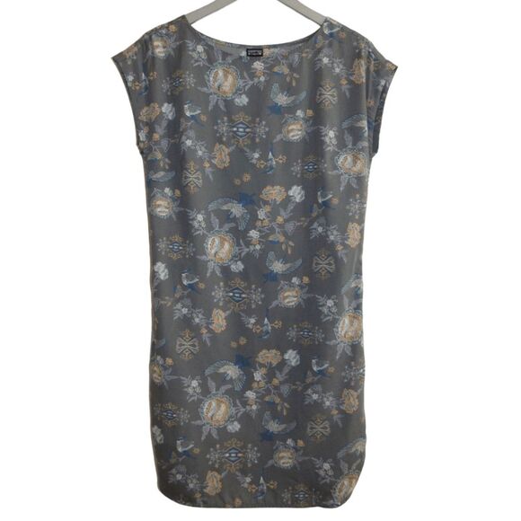 NWT Patagonia Lake Dress Sz XS Village Byrd Hex Grey 100% Tencel - Picture 3 of 9